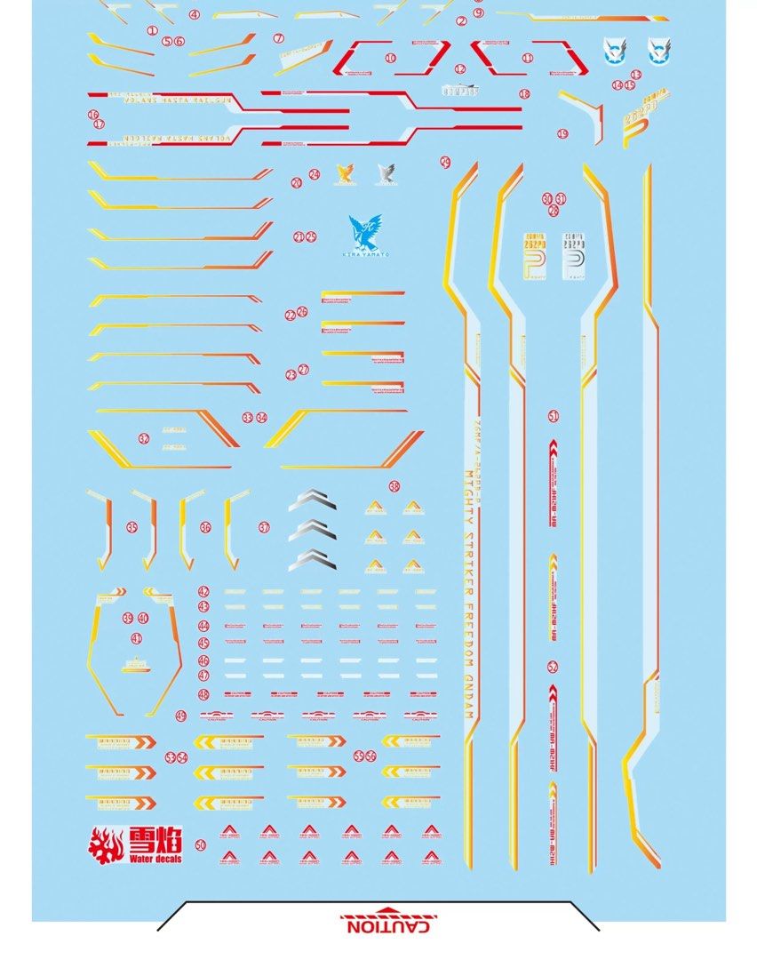 1/144 Mighty Strike Freedom Gundam Fluorescent Decal Set