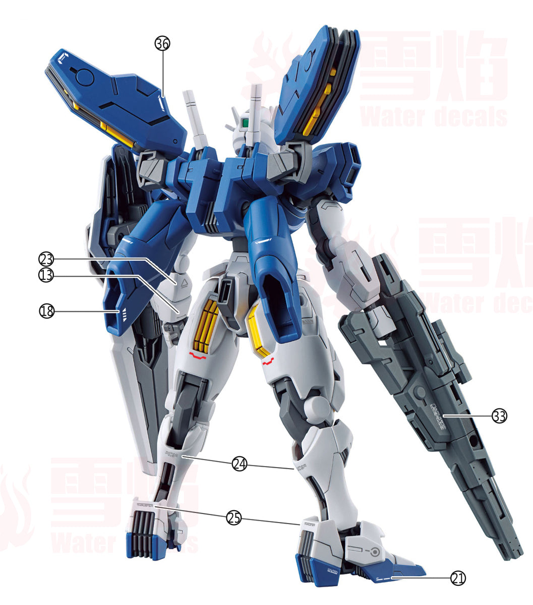 1/144 HG Gundam Aerial Rebuild Fluorescent Waterslide Decals