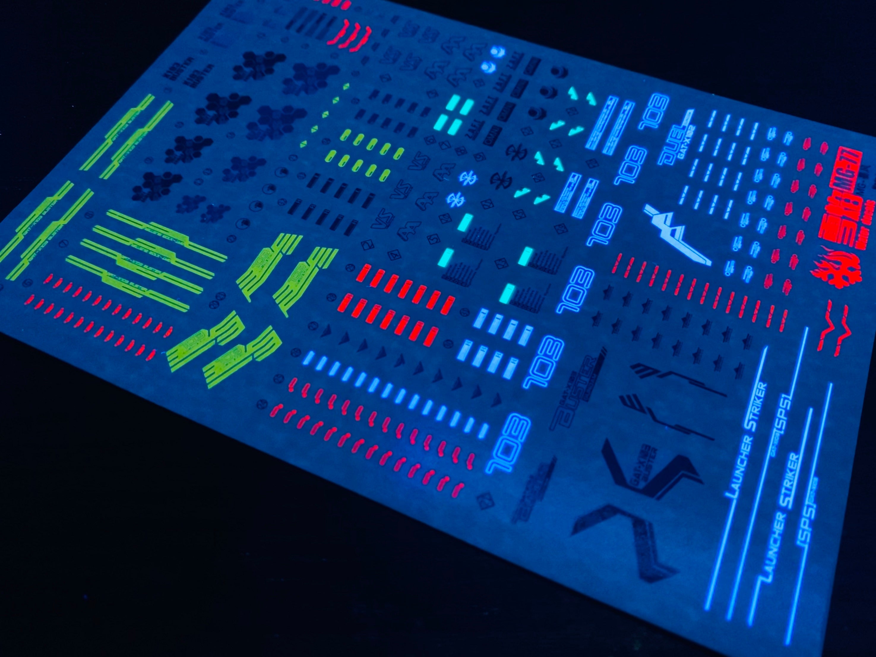 1/100 Buster Gundam Fluorescent Waterslide Decal - MG-81