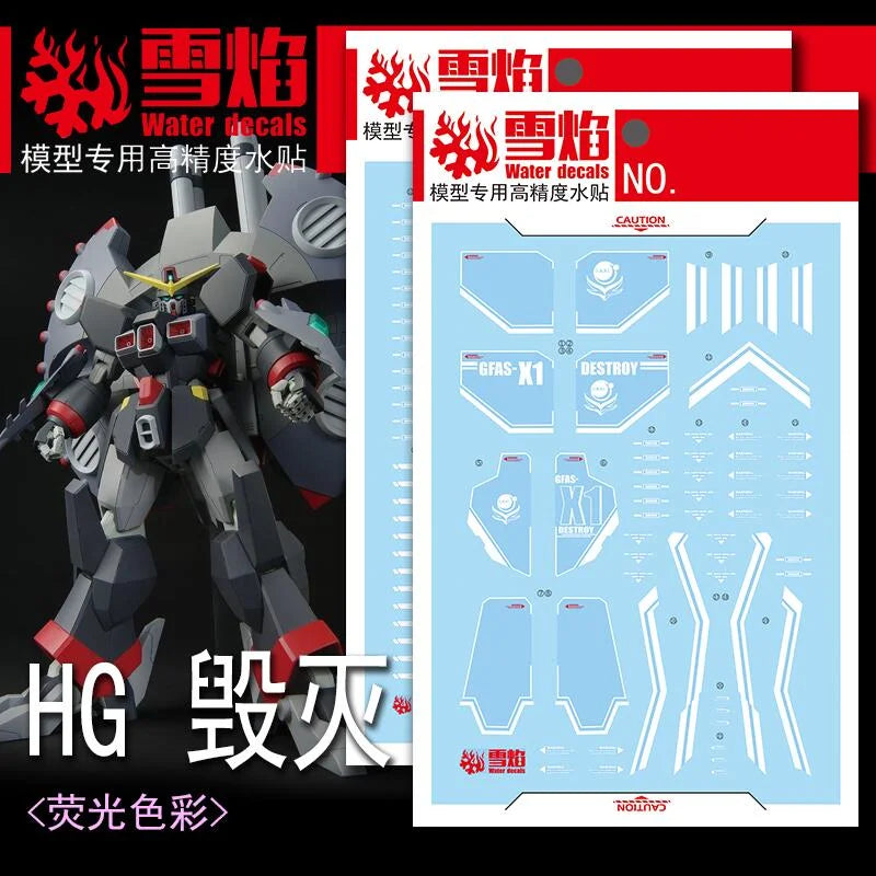 1/144 HG-85 Destroy Gundam Fluorescent Waterslide Decal