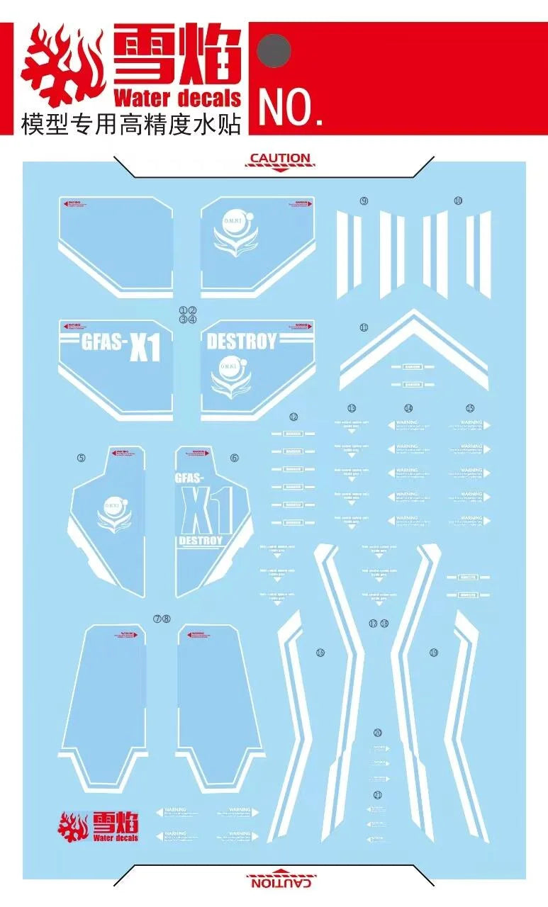 1/144 HG-85 Destroy Gundam Fluorescent Waterslide Decal