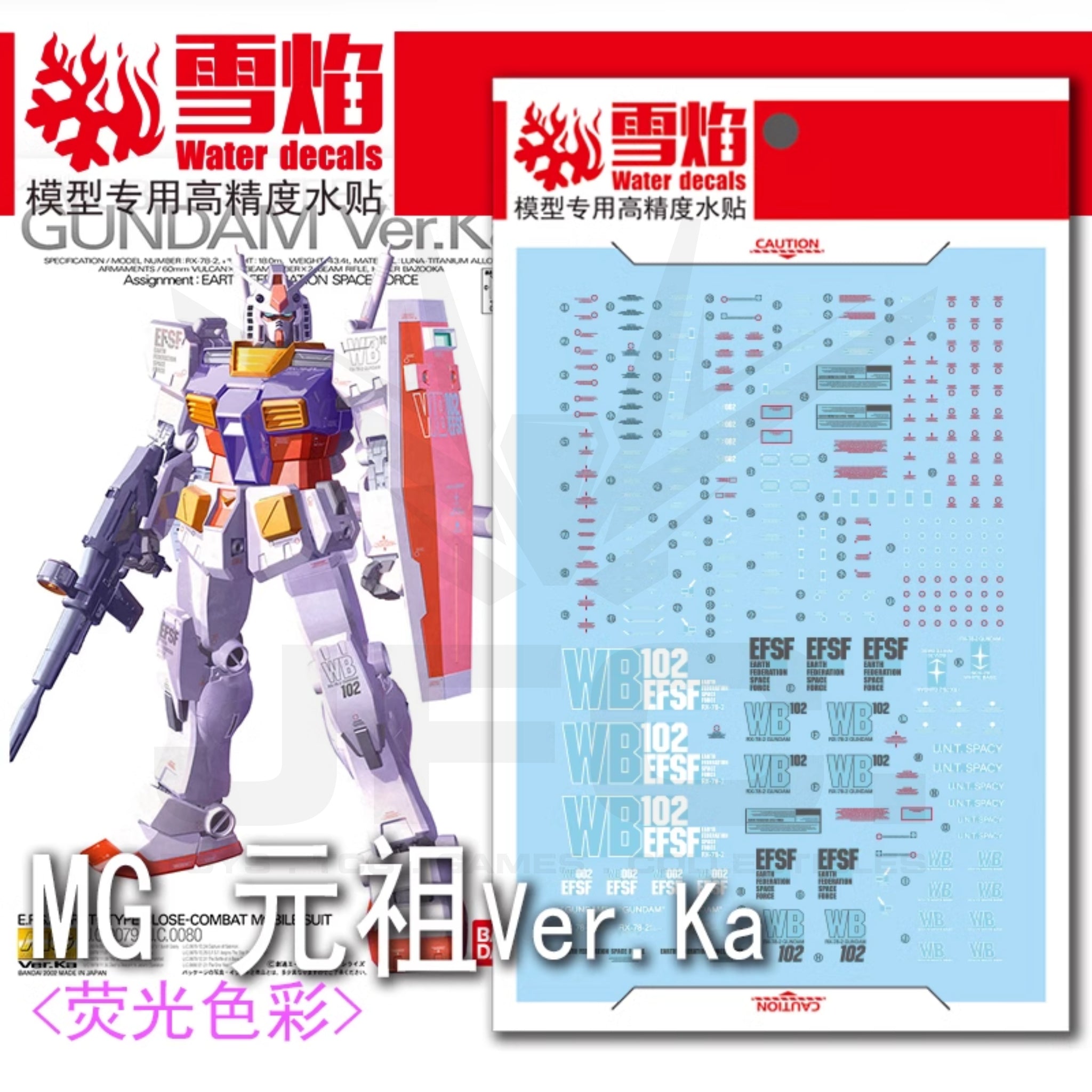 1/100 RX-78-2 Gundam Ver. Ka Fluorescent Decal Set