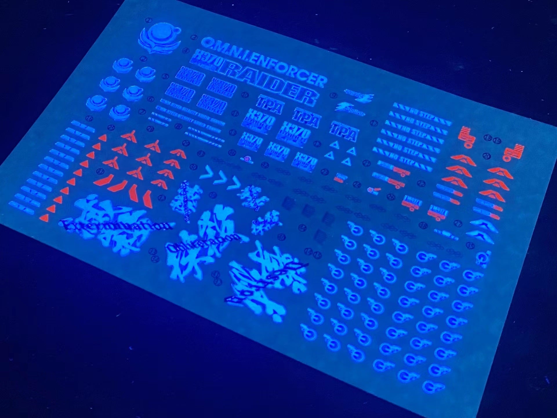 1/100 Raider Gundam Fluorescent Waterslide Decal Kit