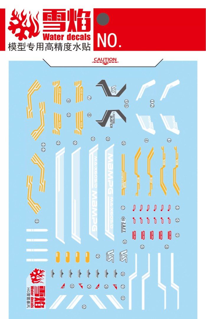 1/144 HG Lightning Buster Gundam Fluorescent Waterslide Decal