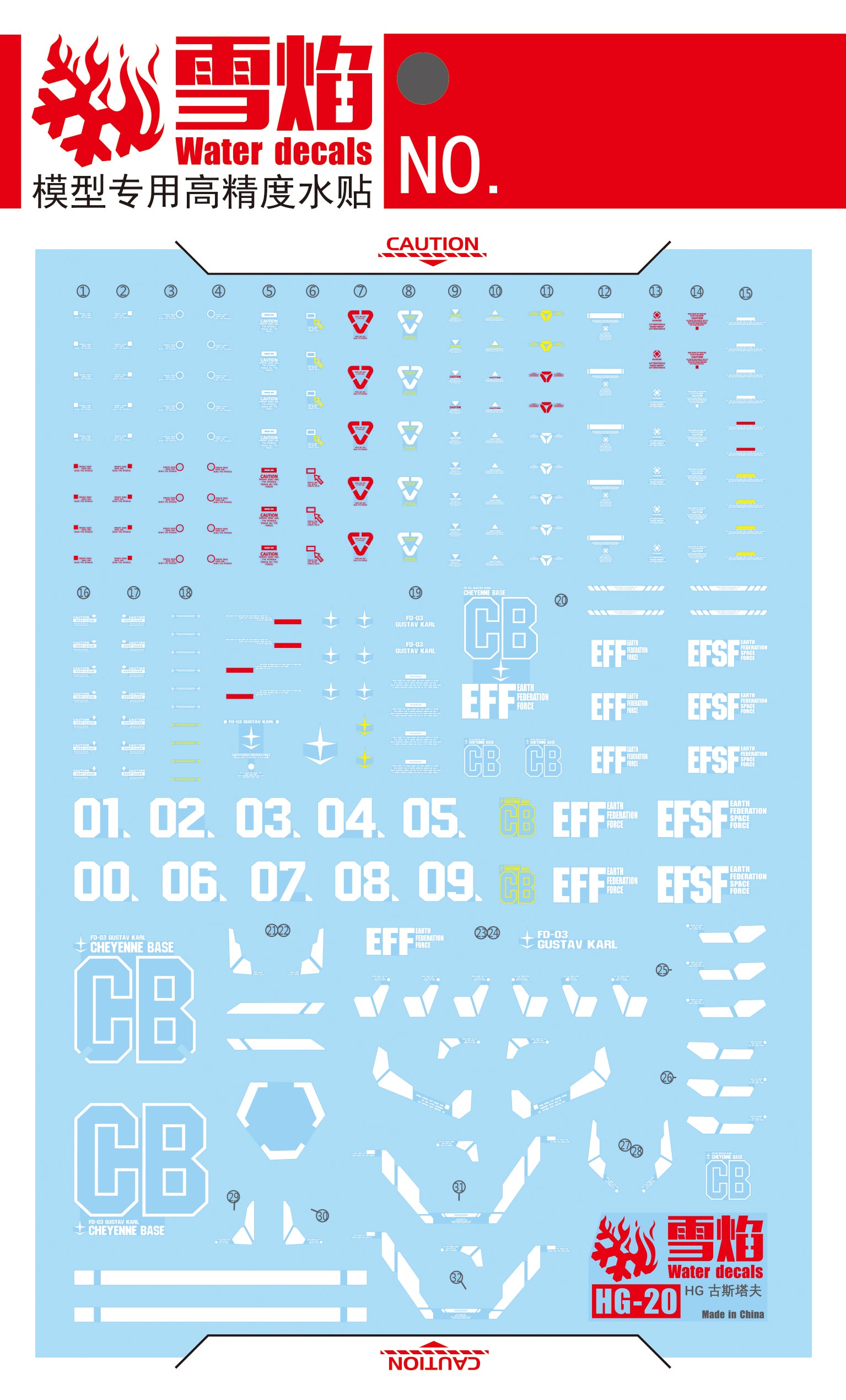 1/144 Gustav Karl Model Fluorescent Waterslide Decal