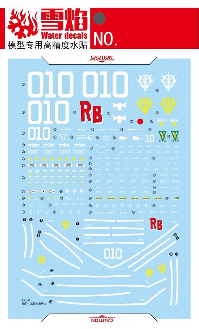 1/100 Johnny Ridden Gelgoog Fluorescent Waterslide Decal